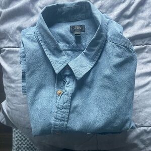 J. Crew Casual Denim Blue Button Down Shirt